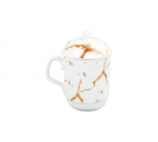 YM66 Putih Mug dengan Motif Marmer